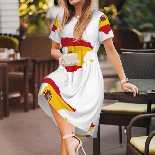 Robe rétro imprimée espagnole avec poches pour sublimer la taille - 3