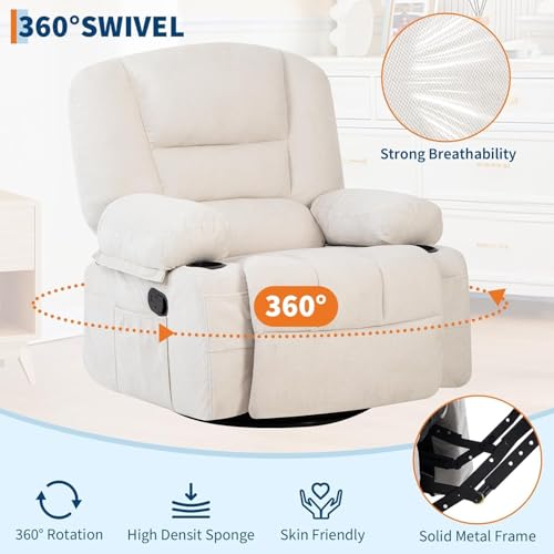 Sillón reclinable tapizado en chenille blanco miniatura 7
