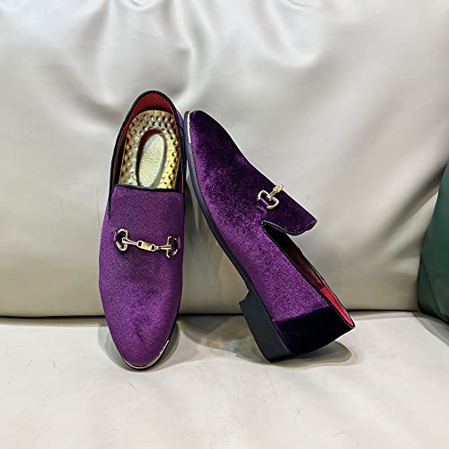 Image of FLQL Men's Luxury Penny Loafer Slip-On Velvet Shoes Party Dancing Shoes Suede Wedding Shoes Plus Size 7-13