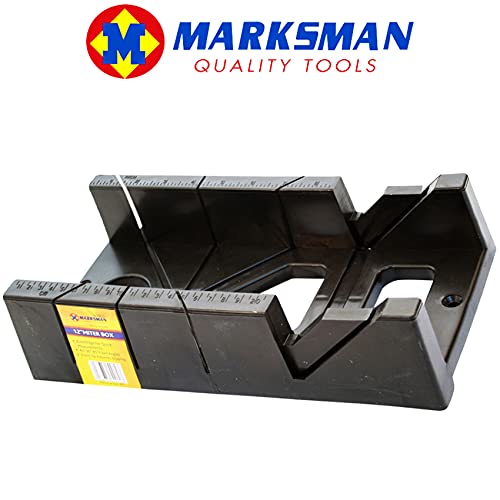 12" Marksman Mitre Block Maxi Angle Cutting Black Miter Saw Box Carpenter Guide Carver Degree Slot Large & Accurate Markings Woodworking Workshop Framing Crafts DIY Hand Tool UK Free P&P - Image 3