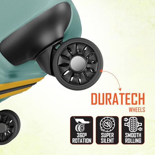 Image of Safari Genius Theo 8 Wheels Set of 2 (Cabin + Medium) Trolley Bags, Hard Case Polycarbonate, 360 Degree Wheeling Carry-on & Check-in Luggage, Suitcase for Travel, Trolley Bags for Travel, Sage Green