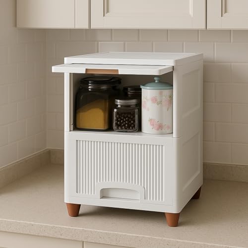 Image of YASONIC ๐ฎ ๐ง๐ถ๐ฒ๐ฟ Foldable Plastic Rack for Storage /Kitchen Cupboard /Versatile and Sturdy Wardrobe for Clothes /Multipurpose Storage Organizer /Closet for Bedroom /Living Room /Laundry Room (Off White)