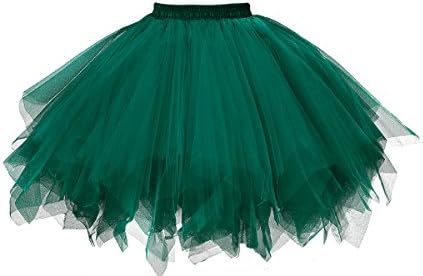 GOOBGS Musever 1950s Vintage Ballet Bubble Skirt Tulle Petticoat Puffy Tutu