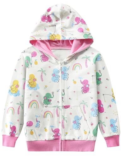 Little Hand Girls and Toddlers' Pullover Hoodies Sweatshirt Kids Cotton Zip-up Hooded Jacket for 2-7T