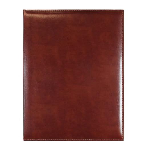 C.R. Gibson Brown Leather Padfolio with Legal Size Notepad, 9.5'' W x 12.4'' L, 40 Pages
