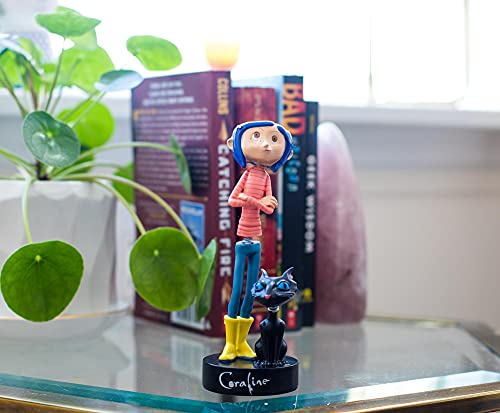 Surreal Entertainment Coraline With Cat Pvc Bobble Figure Statue | Collectible Bobblehead Action Figure, Desk Toy Accessories | Novelty Gifts For Home Office Decor | 6.5 Inches Tall #TOP4