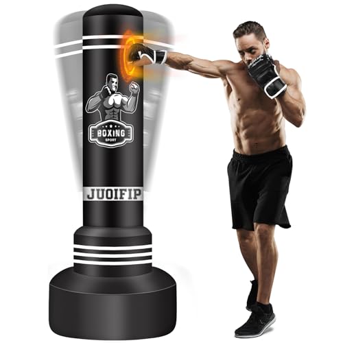 Standing Punching Bag for Adults, 70' Heavy Bag Boxing Bag Inflatable Kickboxing Bag for Men Women Teens, Kicking Bag Boxing Equipment for Training MMA Muaythai Fitness Karate