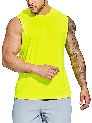 MIER Men's Workout Tank Tops UPF 50+ Swim Shirts Quick Dry Running Sleeveless UV Protection Muscle Tees