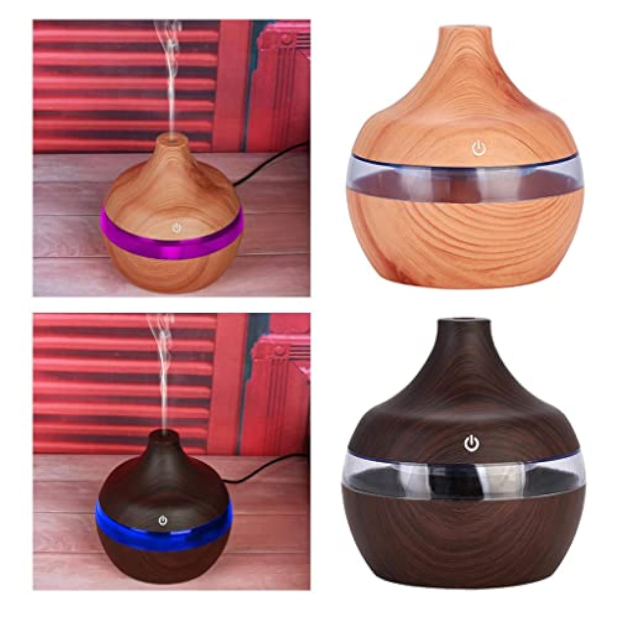 Wood Grain USB LED Essential Diffuser