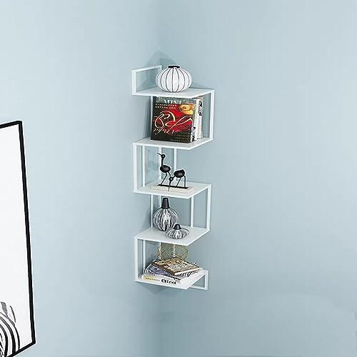 Estantes de esquina flotantes para organizar libros y decoración en el hogar