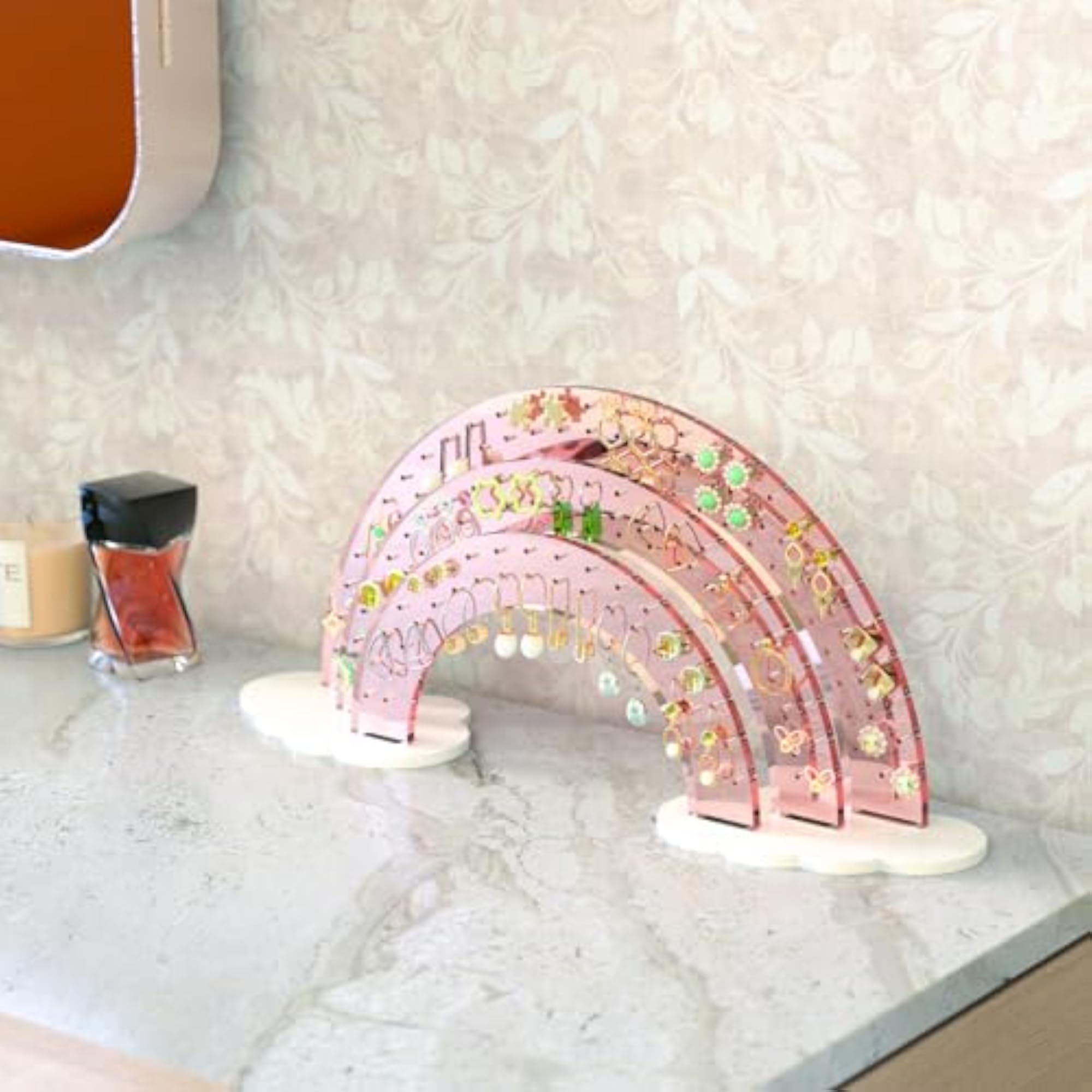 3-Tier Acrylic Earring Organizer (Rose Gold Finish)