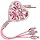 Car Retractable Multi Charging Cable, 3 in 1 Fast Charger Cord, Heart-shaped Diamond-studded Car Charger Cable, Stylish for Women, Compatible with Phone, Tablets (Pink)