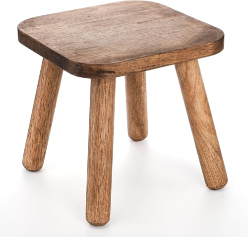 Youeon 9 Inch Small Wooden Step Stool, Non-Slip One Step Stool for Adults Kids, Holds up to 300 Lbs, Portable & Sturdy, Footstool for Bedroom, Bathroom, Kitchen, Easy to Assemble