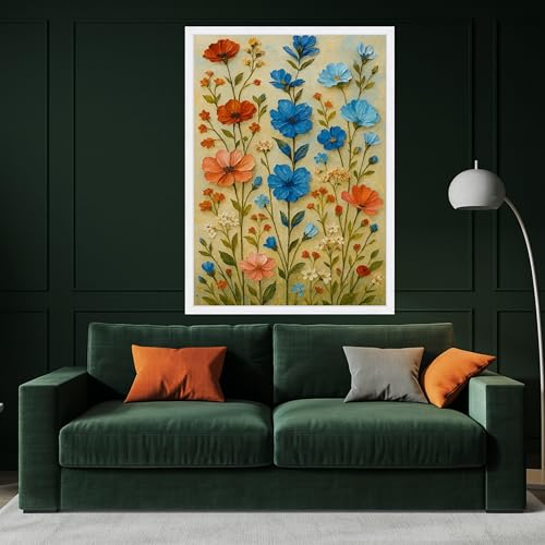 Tableau sur toile pour raviver un mur blanc décoration florale