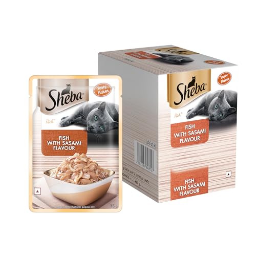 Image of Sheba Rich Premium Wet Cat Food , Fish with Sasami, 12 Pouches (12 x 35g)