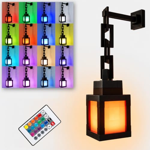 Image of Pixelated Lantern Night Light, 16 Colors, Rechargeable with Remote