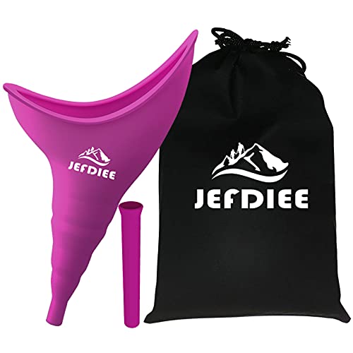 JefDiee Female Urination Device for Women,Silicone Female Urinal Womens Pee Funnel Allows Women to Pee Standing Up, Reusable Womens Urinal is Ideal for Camping,Hiking,Outdoor Activitiesï¼ˆFuchsiaï¼‰