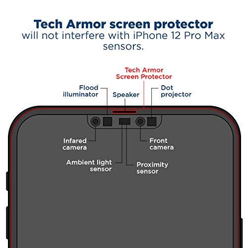Tech Armor Ballistic Glass Screen Protector Designed For Apple Iphone 12 Pro Max 6.7 Inch 3 Pack Tempered Glass 2020 #TOP4