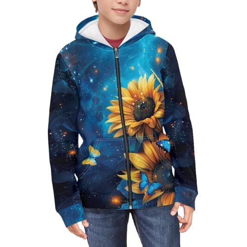 Kids Zip Up Hoodie for Boys Girls Printed Cool Casual Hooded Sweatshirt Jacket Fall Sports Shirts with Pocket3