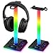 Produktbild XERGUR RGB-Gaming-Kopfhörerständer  Headset-Ständer mit 3,5 mm AUX und 2 USB-Anschlüssen, Headset-Halterung, Aufhänger für Gamer, Desktop, Tischspiel, Kopfhörer-Zubehör
