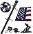 Flag Pole for House with American Flag-Black Flagpoles Residential Kit with 5FT Tangle Free Metal Flag Poles,3x5 Embroidered US Flag and Holder Bracket,Stainless Steel for Outside Porch,Outdoor,Boat