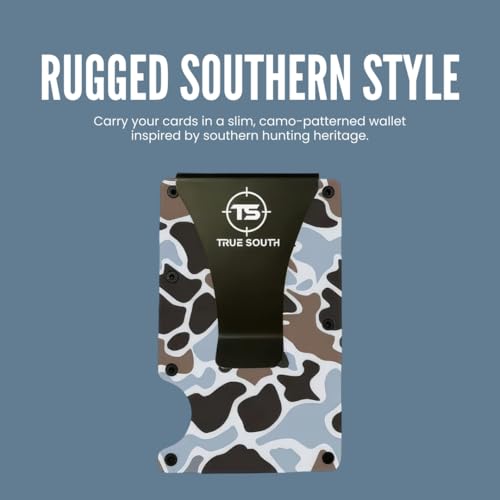 True South RFID Blocking Slim Metal Wallet with Money Clip | Minimalist Alumium Card Holder - Camouflage Front Pocket EDC Wallet for Men, Gift for Him2
