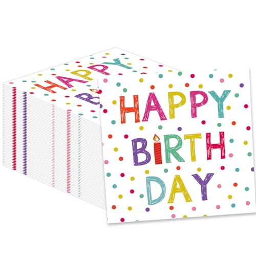 aivL50 13 x 13C`AHappy Birthdayy[p[ivL Jtȃhbge[} ĝăJNeivL ap[eB[̑p (a)