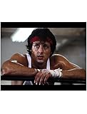 Sylvester Stallone 8 Inch x 10 Inch Photo Rocky Rambo The Expendables Cliffhanger Leaning Over Top Rope of Ring Red Headband kn