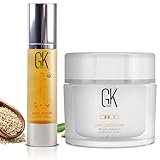 GK HAIR Global Keratin Organic Argan Oil Hair Serum For Frizz Control Dry Damage Hair Repair 50ml | Deep Conditioner Masque 200g/7.5oz