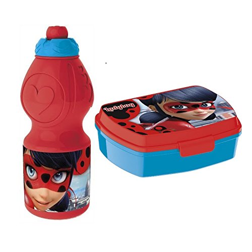 Preisvergleich Produktbild Disney Miraculous Ladybug Lunch Set Brotdose + Trinkflasche