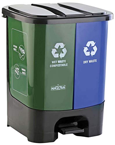 Nayasa-2-in-1-Dustbin-Dry-Waste-and-Wet-Waste-Step-On-Dustbin-19-Ltrs-Small-Plastic-Green-Blue