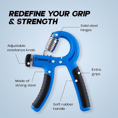 Image of Hand Grip Workout Strengthener, Adjustable Hand Gripper for Men & Women for Gym Workout Hand Exercise Equipment to Use in Home for Forearm Exercise, Finger Power Gripper 5kg-60 Kg Multi colour