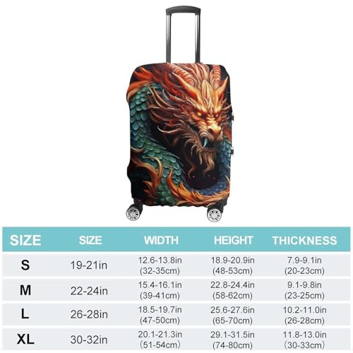 Chinese Dragon Luggage Cover, Washable Elastic Suitcase Cover Protector Fit 18-32 Inch Luggage2