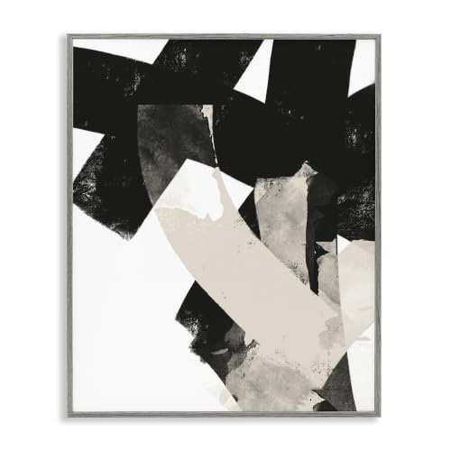 Curved Layered Stripes Abstract, 16 x 20 Inch Framed Giclée Print