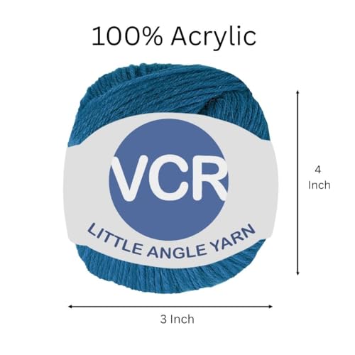 Image of VCR 4 Ply Classic Blue Little Angle Yarn, 25 Grams, 92 Meters Length, 100% Acrylic Soft Baby Knitting Yarn for Crochet, Newborn Sweaters, Soft Baby Socks, Mittens and Leggings, Pack of 1