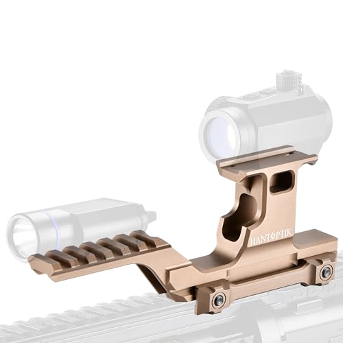Hantoptik Tactical Group Type Mount, Combo Optic Riser Mount for Laser Night Vision, Red Dot Sight Scope, Holographic Sight, Magnifiers, Picatinny Rail Fast Riser Base Adapter Rail 21 mm (Sand)