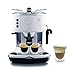 De'Longhi Icona Eco311.W Macchina da Caffè Espresso Manuale e Cappuccino, Caffè in Polvere o in Cialde E.S.E., Spegnimento Automatico, Serbatoio Estraibile 1,4L, Scaldatazze, Bianco
