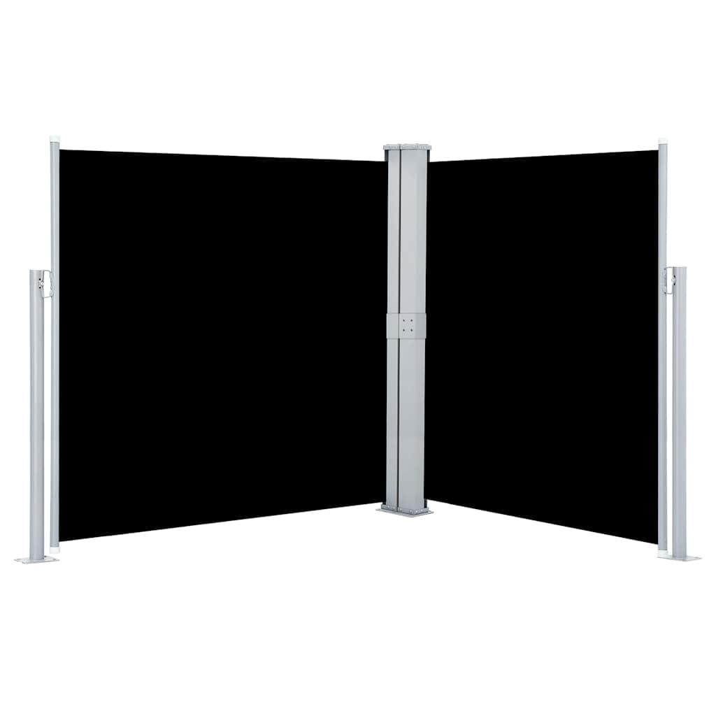 Double store latéral pour jardin et terrasse rétractable noir