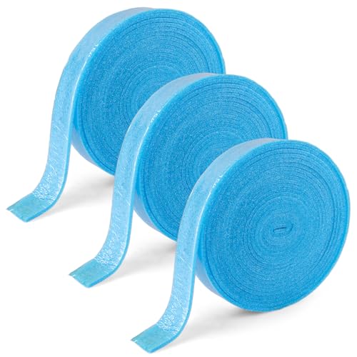LDXDRU Randdämmstreifen für Ausgleichsmasse Selbstklebend 3er 50mm x 5mm x 10m für Ausgleichsmasse Zur Abdichtung Zwischen Fußbodenheizungsplatten und Wänden Randstreifen Rissprävention (Blau)