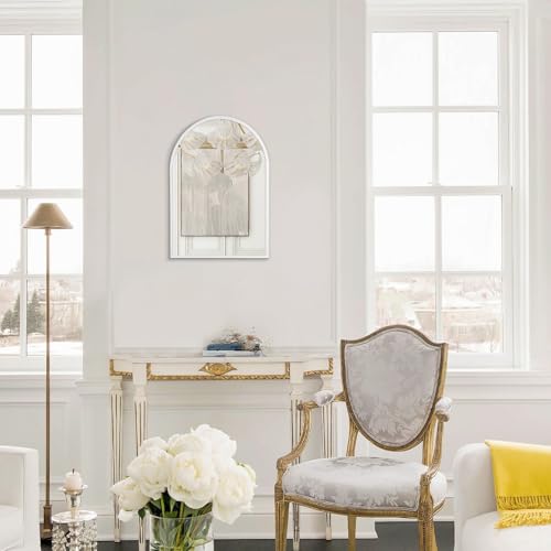 HLFMVWE Arched Wall Mirror Bathroom Mirror Brushed Metal Vanity Wall Mounted Mirror for LivingRoom Bedroom Entryway Room Home Decor White 30 x 40CM - Cosy Home Interiors HLFMVWE Arched Wall Mirror Bathroom Mirror Brushed Metal Vanity Wall Mounted Mirror for LivingRoom Bedroom Entryway Room Home Decor White 30 x 40CM - Image 6