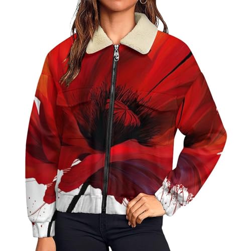 Manteaux chauds d'extérieur femme polaire fleurie pour balades hivernales chic