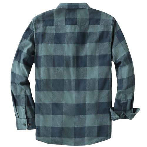 Dubinik® Flannel Shirt for Men 100% Cotton Mens Flannel Shirts Long Sleeve Plaid Soft Casual Button Down Shirt Men2