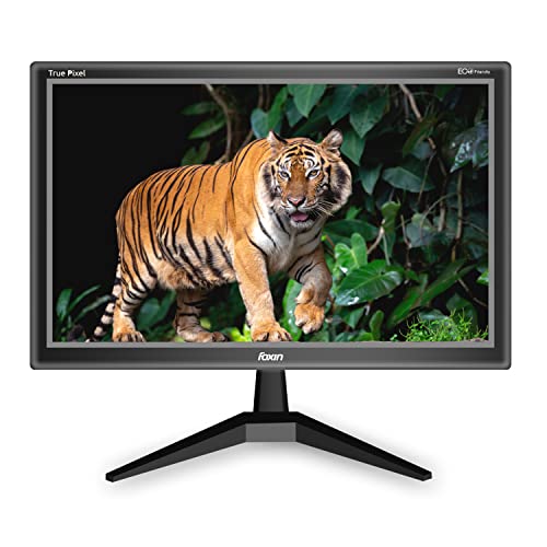 FOXIN FM19 Crystal 18.5 inch LED Full HD Resolution – HDMI + VGA Port, True Pixel & Eco Friendly BIS Approved LED Computer Monitor with Wall mounting Option | 365 Days Warranty