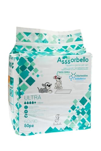 Ferribiella TAPPETINI IGIENICI per Cani CM 60x90 40 PZ con CHORHEXIDINA ASSORBELLO