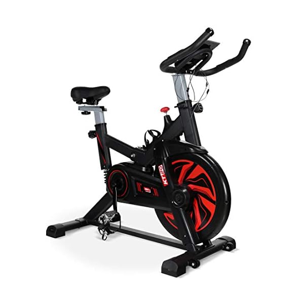 Exercise Bike 13Lbs Flywheel Cycling Exercise Stationary Bikes for users up to 175cm Cardio Indoor Workout Machine Bike Belt Drive Resistance Levels with LCD Digital Monitor & Pulse for Home Gym Lose Weight