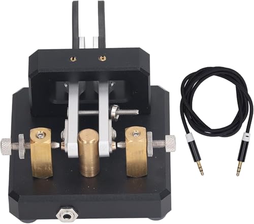  Codice Morse Doppia Paddle Key, Mini Key Morse Finger Morse 3.5mm Interfaccia CW Radio Ad Onde Corte Morse Telegraph Key (Nero)