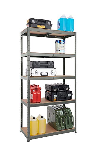 Storage Affairs Estantería de Garaje de Servicio Pesado: 180 x 90 x 40-175 kg por Estante (875 kg de Capacidad) | Estantería de Almacenamiento de 5 Niveles | para cobertizo, hogar y Oficina Cover