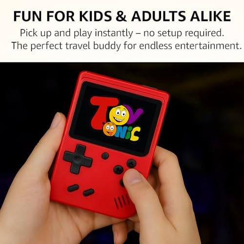 Image of TOYTONIC Rechargeable Handheld Gaming Console for Kids 400 Built-in Classic Video Games Portable Retro Game for Boys 7-14 Years TV Output Support Toys for 8-12 Years Gifts for Boys Multicolour