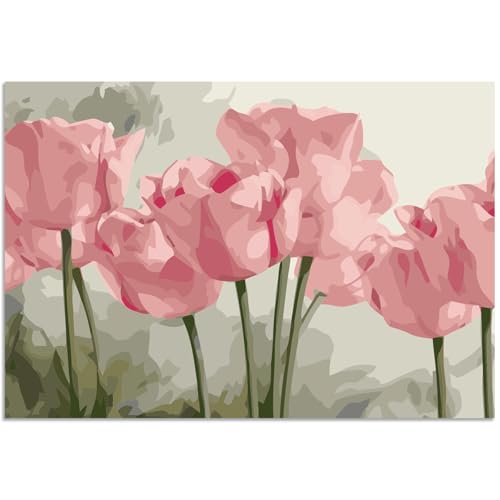 Fokenzary DIY Paint by Numbers Lienzo de pintura para niños o adultos principiantes con pinceles y pinturas acrílicas sin marco (40x50cm)