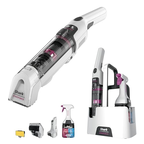 Shark StainForce Cordless Spot Cleaner Lightweight & Portable Spot, Stain, & Odour Eliminator for Carpets, Upholstery, Cars, with Storage Caddy, Accessories and 500ml Cleaning Solution, HX100UKT